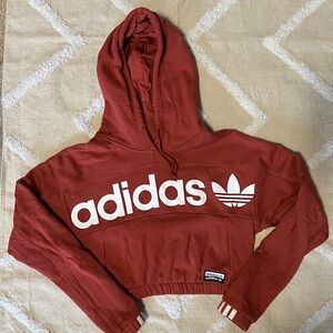 adidas Originals Red Cropped Hoodie Women's Size S